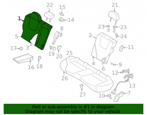 Spătarul rândului de scaune din spate dreapta Subaru Forester 17-18 SJ gri rag cu cotieră, pentru curățare