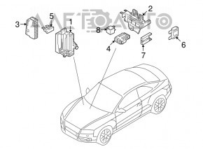 Блок предохранителей подкапотный Audi Q5 8R 09-17 с корпусом блока ECU, без крышки