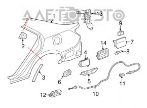 Четверть крыло задняя левая Toyota Camry v50 12-14 usa черная, отпилена, тычки, вмятина