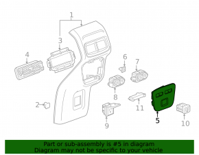 Накладка под USB HUB центральной консоли задняя Chevrolet Equinox 18-24 черная