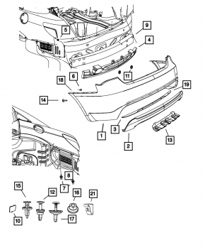 Усилитель заднего бампера Chrysler 200 4d 11-14