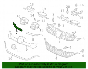 Молдинг правый решетки радиатора grill Honda CRV 15-16 хром
