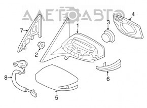 Зеркало боковое левое в сборе Nissan Maxima A36 16-20