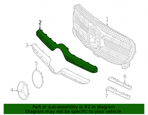 Накладка решетки радиатора grill верхняя Mercedes W167 GLE 350 450 20-23