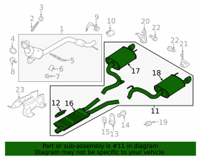 Выпускная трасса в сборе Ford Mustang mk6 15-23 2.3T резонатор с бочками