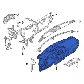 Торпедо передняя панель без AIRBAG Ford Bronco Sport 21-26 черная