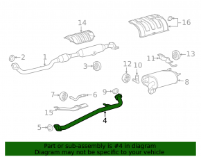 Выпускная трасса средняя часть Toyota Avalon 13-17 2.5 hybrid, примята