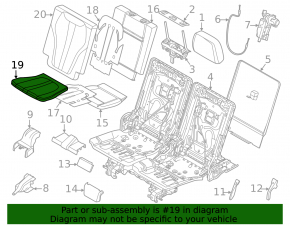 Обшивка подушки заднего сиденья 3-го ряда правая BMW X7 G07 19-22 кожа Vernasca, Schwarz