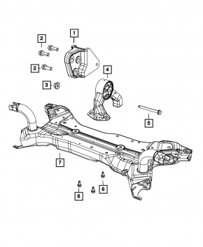 Подушка двигателя задняя Jeep Compass 11-16 2.4 AWD