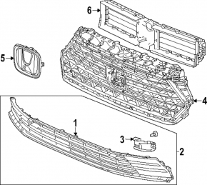Решетка радиатора grill Honda Accord 23-26