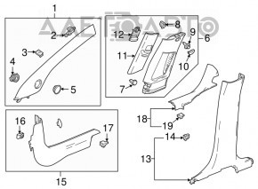 Накладка порога внутренняя передняя левая Buick Encore 13-16 серая