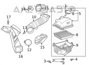 Воздухоприемник с резонатором Toyota Highlander 20-22 3.5