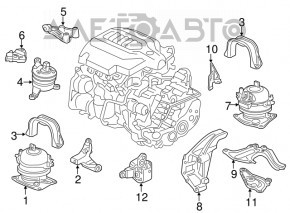 Подушка двигателя передняя Acura MDX 14-20