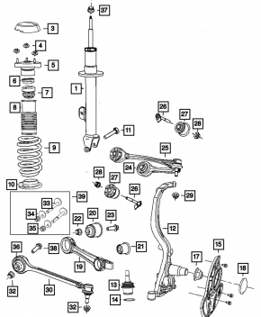 Цапфа передняя правая Chrysler 300 11-23 RWD