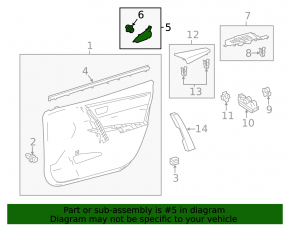 Mufă triunghi interior ușă pentru difuzor Toyota Corolla 14-19