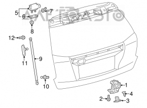 Амортизатор двери багажника правый Toyota Prius V 12-17