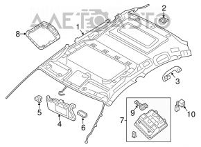 Обшивка потолка Nissan Altima 13-14 беж под люк