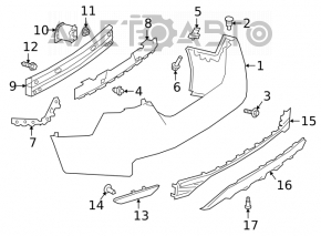 Губа заднего бампера Nissan Altima 19-24 S