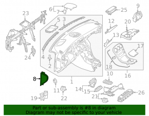 Decorație bord lateral dreapta Mercedes C-class W205 15-18 negru
