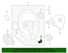 Накладка руля нижняя VW Tiguan 09-11 хром