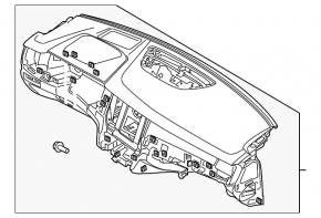 Panoul frontal al tabloului de bord cu AIRBAG Volvo V90 17-22 usa negru pentru proiectie