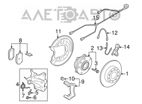 Суппорт в сборе задний левый VW Beetle 12-19 тип 2