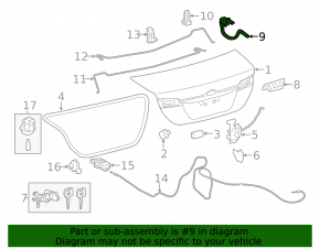 Петля крышки багажника левая Toyota Camry v50 12-14 usa