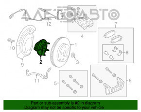 Ступица задняя левая Jeep Cherokee KL 14-14 FWD