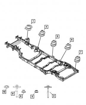 Подушка кузова Jeep Wrangler 11-17 третья