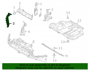 Дефлектор радиатора правый Ford Focus mk3 11-14 2.0
