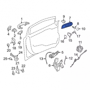 Ручка двери внешняя передняя левая Ford Fiesta 11-19