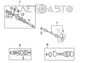 Привод полуось передняя левая Mazda CX-7 06-12
