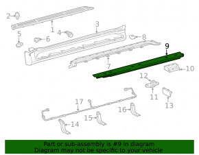 Порог подножка правый Lexus GX460 10-23