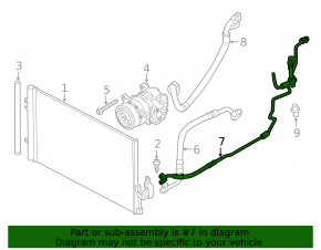 Conductă de aer condiționat condensator-compresor BMW X3 F25 13-17 2.0T