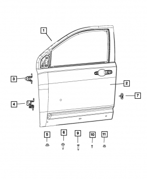 Дверь в сборе передняя левая Jeep Patriot 11-17