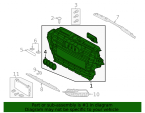 Решетка радиатора grill в сборе Audi A3 8V 15-16 графит, под радар