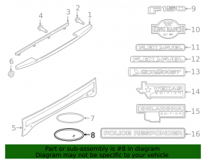 Эмблема логотип FORD двери багажника Ford Edge 19-24