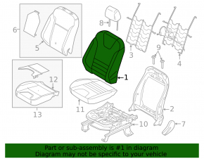 Обшивка спинки водительского сиденья Ford Escape MK3 17-19 кожа серая, с подогревом
