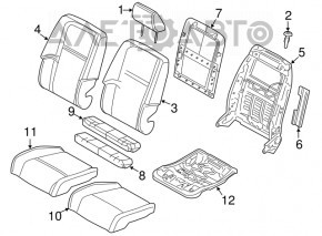 Водительское сидение Dodge Journey 11-20 без airbag, ткань черн