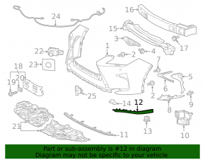 Губа переднего бампера левая Lexus RX350 RX450h 16-22