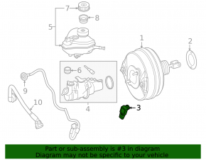 Датчик давления на вакуумном усилителе Mercedes W167 GLE 350 450 20-26