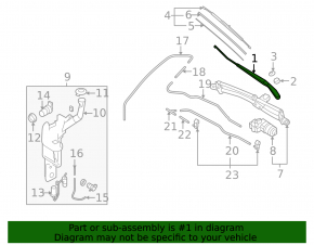 Поводок дворника правый Mazda3 03-09