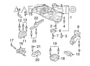 Подушка двигателя правая VW Jetta 11-14 USA TDI
