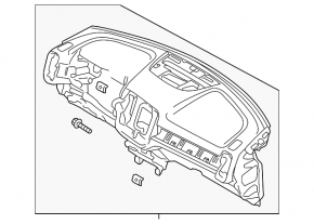 Panoul frontal al tabloului de bord cu AIRBAG Volvo XC40 19-25 negru