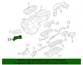Conductă de aer stânga jos pe panoul frontal Audi E-Tron 19-23