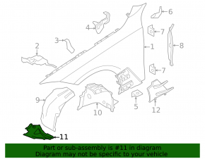 Подкрылок передний правый нижняя часть BMW i4 21-26 M пакет