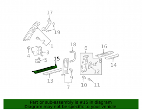 Накладка порога передняя левая внутренняя Lexus GX470 03-09 серая