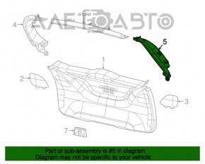 Обшивка двери багажника верхняя левая Jeep Compass 17-26 черная, с заглушкой, побелел пластик