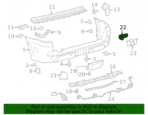 Senzor de parcare bara spate Lexus GX460 10-23, negru, 217