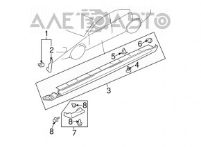 Порог правый Mitsubishi Galant 04-10